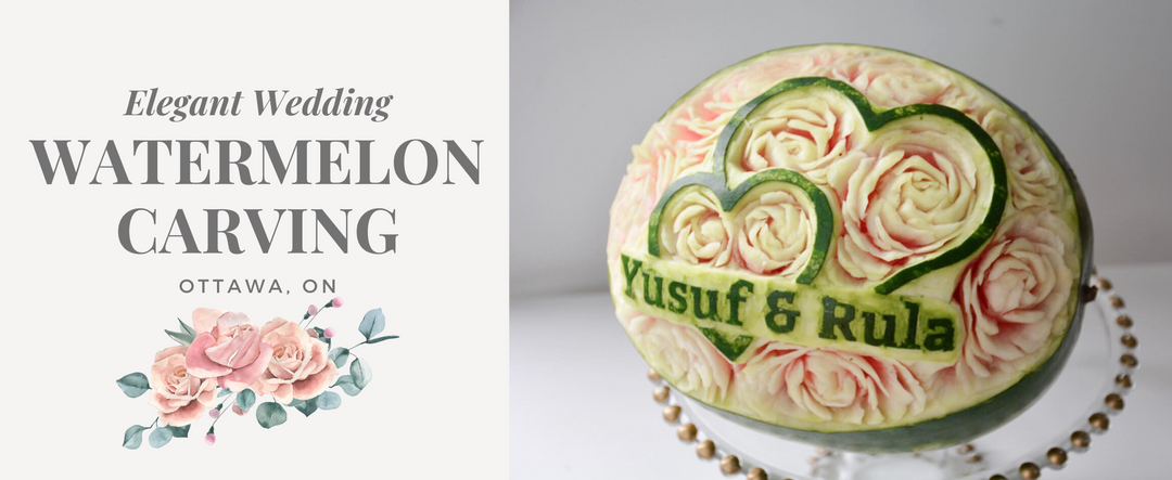 Fruit Couture Creates an Elegant Watermelon Carving for a Wedding