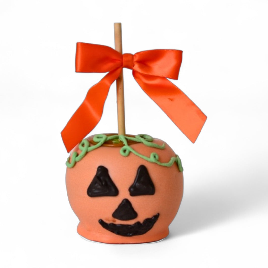 Jack-O-Lantern Caramel Apple